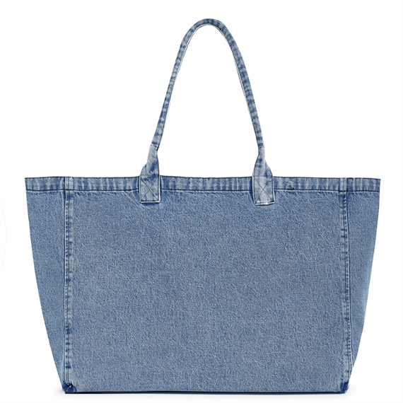 Anine Bing Leo Denim Tote, Shadow Blue